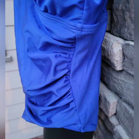 Blue Ruffle One Piece Swimsuit - Picture 4 of 7